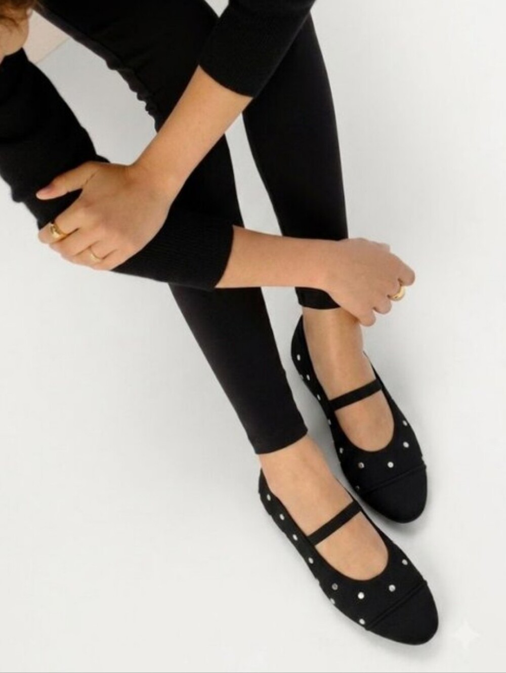NIB Vivaia Tamia Mary Jane Studded Flats. Size 7.5 - Picture 1 of 10